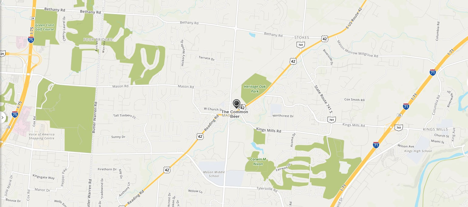 Map Location of The Common Beer Company Mason OH